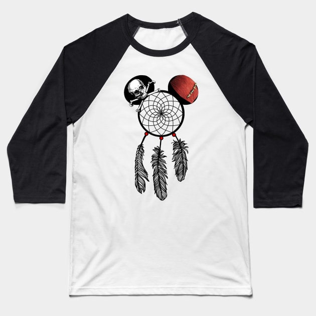 Pirate Dream Catcher Baseball T-Shirt by KimsCustomCrafts